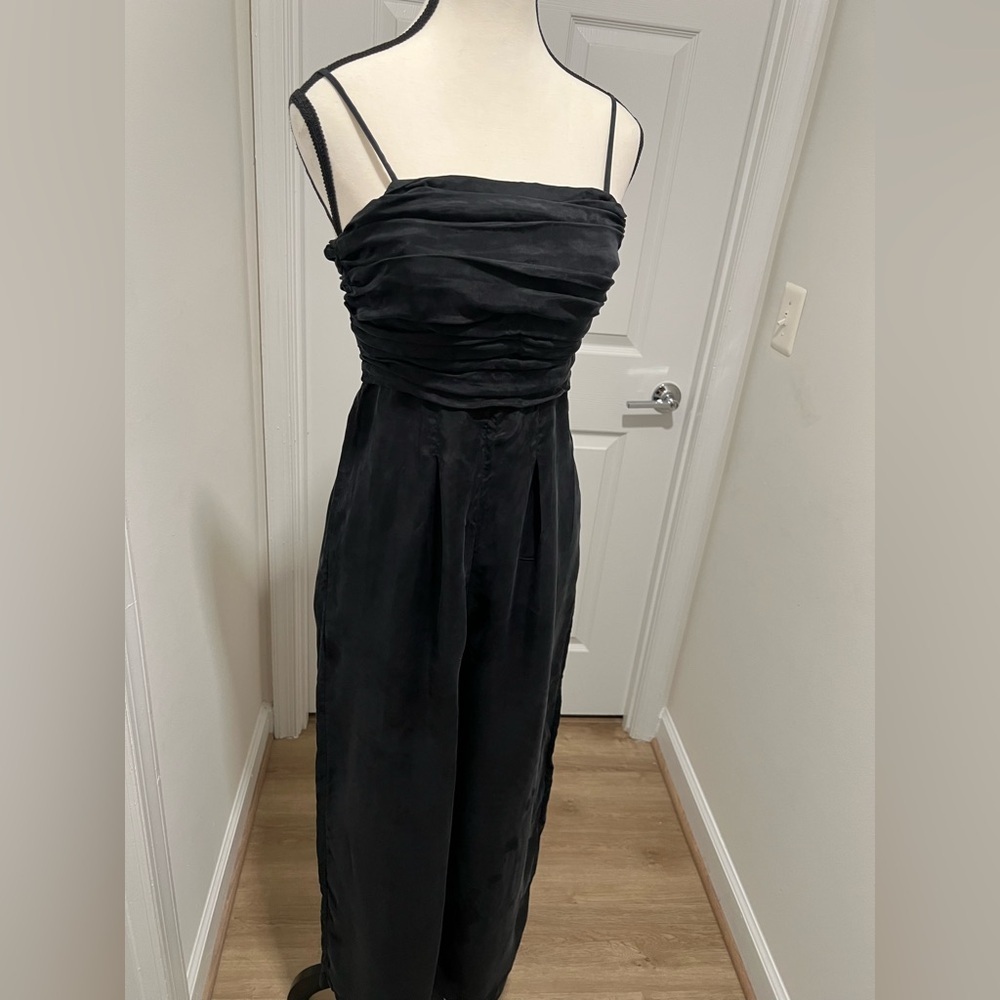 J. Crew Elegant Black Ruched Jumpsuit